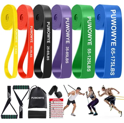 Produktbild von SolidKeus – Set mit 6 Widerstandsbändern, inklusive Türanker und Griffen, für Krafttraining