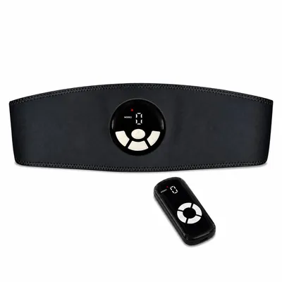 Produktbild von EMS Bauchmuskeltrainer mit Wärmefunktion Fitnessgürtel Elektrisch, Muskelstimulator Bauchmuskeltrainer, 8 Modi 19 Stufen, Fernbedienung