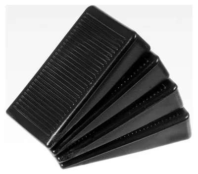 Produktbild von 4 Stück Gummi Türkeile Rutschfest Fensterstopper Türstopper für Badezimmer, Balkontür, Kinderzimmer (Schwarz)
