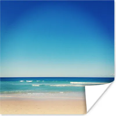 Produktbild von MuchoWow® Poster Strand - Meer - Blau 50x50 cm - Wohnzimmerdekoration