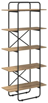 Immagine prodotto di Libreria a 5 ripiani, dimensioni 60 x 35 x 175,5 cm, finitura "Artisan" in legno di quercia