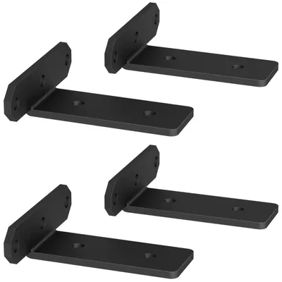 Immagine prodotto di Supporto per scaffali da 80 kg - Supporto metallico per scaffali - Design invisibile - Staffa a parete - Console - Design nero
