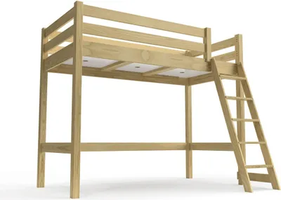 Produktbild von Kinderhochbett 90x200 ABC Holz mit Schrägleiter - Honig