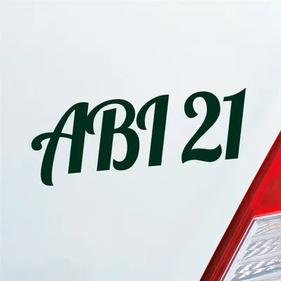 Produktbild von Auto Aufkleber ABI 21 Abitur 2021 19x7 cm Dunkelgrün Sticker Heckscheibenaufkleber