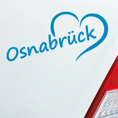 Produktbild von Auto Aufkleber Osnabrück Herz Stadt City Liebe Love Heimat 17x8 cm Hellblau Sticker Heckscheibenaufkleber