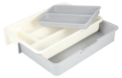 Image de Compartiment de rangement pour couverts extensible et réglable, tiroir organisé, range-ustensiles pour la cuisine