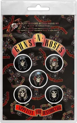 Obrázek produktu pro Guns N Roses - "Appetite For Destruction" - sada 5 odznaků - plast, kov RO10924 (jedna velikost) (barevné)