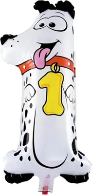 Obrázok produktu pre Fóliový balón číslo 1, cca 40 cm, motív zvierat