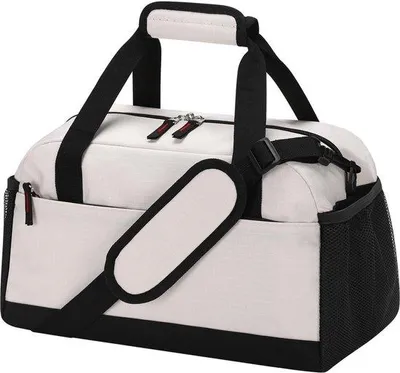 Immagine prodotto di Borsa sportiva e da viaggio Unyqoos®, compatta, dimensioni 35 x 20 x 20 cm, color beige, realizzata in poliestere 600D, con scomparto impermeabile per indumenti bagnati, leggera, con spallaccio imbottito e adatta come bagaglio a mano