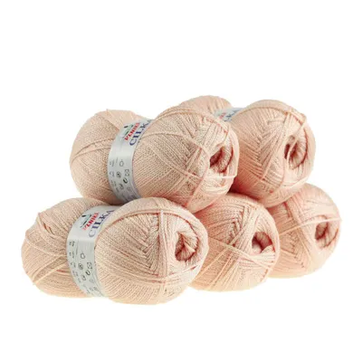 500g Strickgarn CILKA by VLNIKA Klassikgarn Strickwolle mit Schimmereffekt, hell
