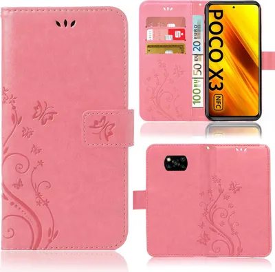 Produktbild von Xiaomi Poco X3 / X3 NFC / X3 Pro Bookstyle Flower Rosa