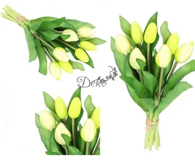 Produktbild von Tulpenstrauß. Tulpen. Gummibearbeitung, wie echt. 7 Stück