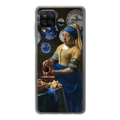 Produktbild von MuchoWow® Handyhülle Schutzhülle Hülle für Samsung Galaxy A12 Milchmädchen - Das Mädchen mit dem Perlenohrring - Vermeer Silikon Softcase Handy Hülle - Bild