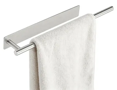 Zdjęcie produktu dla Wieszak na ręczniki bez wiercenia - Stal nierdzewna - 40 cm - Szczotkowany
