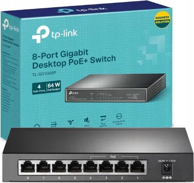 Produktbild von TP-Link 8-Port Gigabit Desktop Switch mit 4-Port PoE+, Managed, Gigabit Ethernet (10/100/1000), Power over Ethernet (PoE)