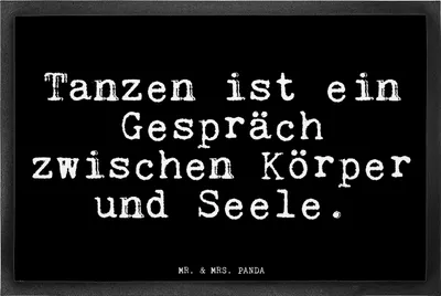 Produktbild von Mr. & Mrs. Panda fußmatte Tanzen ist ein Gespräch... 40 x 60 cm - Schwarz - Geschenk, Bodenvorleger, Freundin, Party, Tänzer, Türvorleger, Schmutzfangmatte, Sprüche