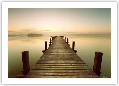 Produktbild von Poster - Poster ohne Rahmen - Brücke See - 70x50 cm - Wand Bild - Wanddeko - Wandbilder - Kunstposter - Wandposter - Bilder - Kunstdruck - Wanddekoration - Wandbild - P2XAA70x50-3625