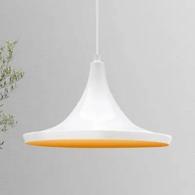Produktbild von Pendelleuchte I Genisy I Wohnzimmer, E27, Ø31 Skandinavisch Pendellampe für Schlafzimmer Deckenleuchte Metall, Wohnzimmerlampe Hängelampe, Weiß