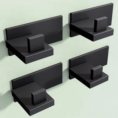 Produktbild von Mai & Mai Kleiderhaken 4 Stück Wandgarderobe Wandhaken aus Edelstahl Garderobenleiste Garderobenhaken 8cm Matt schwarz Stalo-06