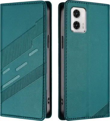 Produktbild von Hülle für Motorola Moto G73, Kunstleder Brieftaschen Handyhülle mit Kartenfach und Standfunktion Grün