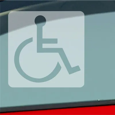 Produktbild von Auto Aufkleber Rollstuhlfahrer Warnhinweis Rollstuhl 10,5x10,5 cm Milchglas Sticker Heckscheibenaufkleber