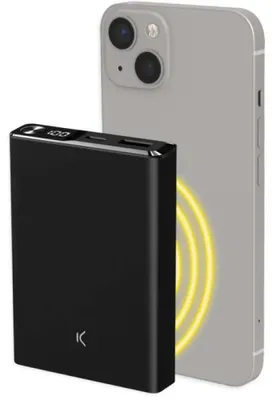 Obrázok produktu pre Ksix BPB10000MAG01N, 10000 mAh, Lítium polymér (lipo), Quick Charge 3.0, Bezdrôtové nabíjanie, 22,5 W, Čierna