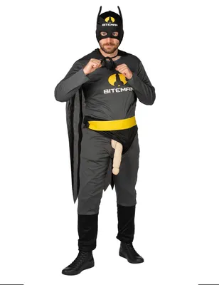 Produktbild von Biteman Herrenkostüm mit Maske, Umhang und Gürtel schwarz - Einheitsgröße