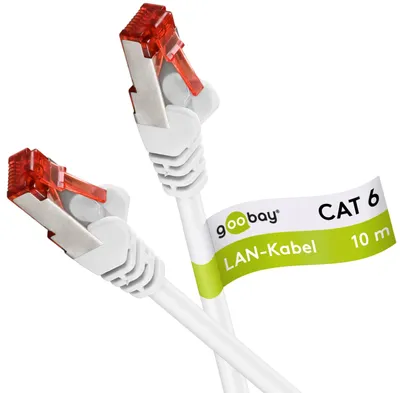 Productafbeelding van Goobay 92763 CAT 6 netwerkkabel, LAN-kabel voor Gigabit Ethernet, S/FTP, dubbel afgeschermd