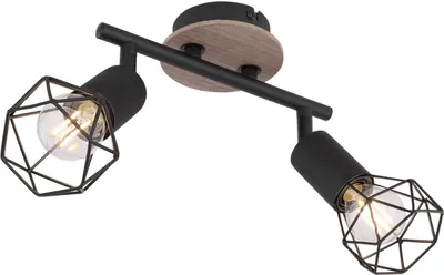 Produktbild von Globo Xara I Strahler 2-fach Schwarz, Metall Ø8cm 54802S-2
