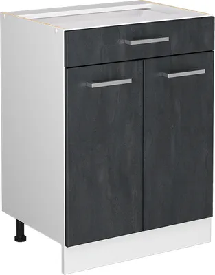 Produktbild von Küchenunterschrank Vicco R-Line Schwarz Beton 60 cm ohne Arbeitsplatte, Model 47618