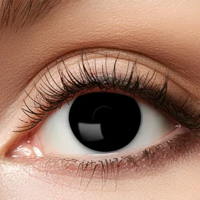 Schwarze Kontaktlinsen Black Witch weich 3 Monate haltbar Kostüm-Zubehör Halloween Fasching Karneval Mottoparty