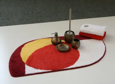 Produktbild von Batex Badematte Badteppich Badvorleger Duschvorleger Badezimmerteppich 60x100cm Kringel Orange