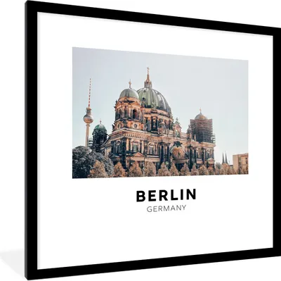 Produktbild von MuchoWow® Gerahmtes Poster Deutschland - Berlin - Domtoren 40x40 cm - Poster mit Schwarzem Bilderrahmen Wandposter Rahmen Foto Bilder - Poster - Plakat im Rahmen