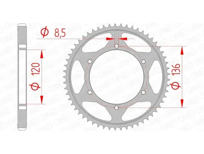Produktbild von AFAM Kettenrad Stahl Standard - 428