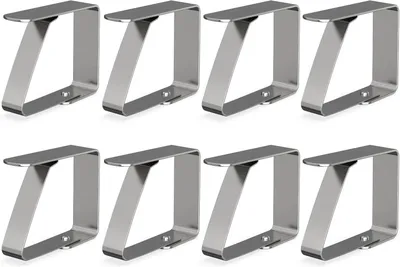 Imagen del producto de Abrazaderas de acero inoxidable para manteles, juego de 8 unidades, 4 cm, para uso en interiores y exteriores