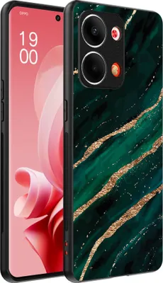 Produktbild von Smartphonica Telefon Fall geeignet für Oppo Reno 9 / 9 Pro mit Marmor-Druck - TPU zurück Abdeckung Fall Marmor-Design - Grün Gold