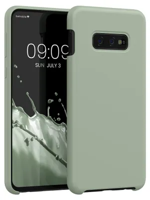 Produktbild von kwmobile Handyhülle für Samsung Galaxy S10e Hülle - Case Silikon - Kabelloses Laden - Schutzhülle Cover in Graugrün