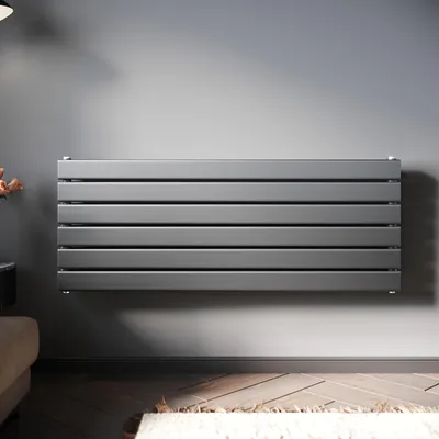 Produktbild von SONNI Vertikal Heizkörper Design Paneelheizkörper Doppellagig Anthrazit 1200×465mm Warmwasserheizung ohne Heizstab