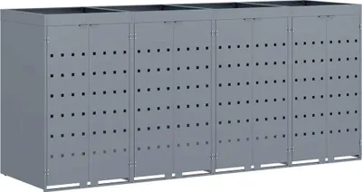 Obrázek produktu pro Úložný box na 4 popelnice Světle šedá 272 x 77,5 x 121,5 cm