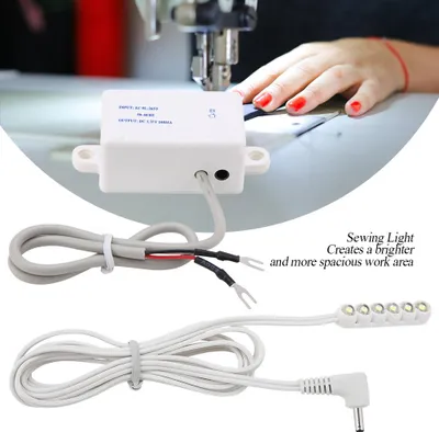 Obrázek produktu pro Marhynchus Blízká LED lampa s instalací na silný magnet Úspora energie Jasný zdroj světla pro tmavé pracovní plochy Vhodná pro všechny šicí stroje Bílý plast Zástrčka 220 V CN