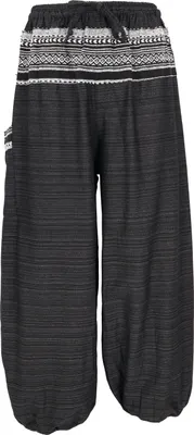 Produktbild von Leichte Yogahose, Tai Chi Hose, Goa Hose, Freizeithose - Schwarz, Herren, Baumwolle, Hosen