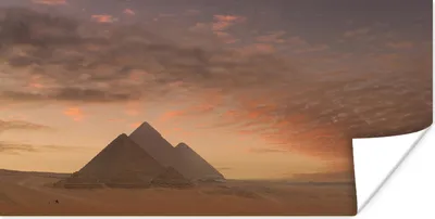 Produktbild von MuchoWow® Poster Dämmerung an der Pyramidenanlage von Gizeh in Ägypten 120x60 cm - Bild