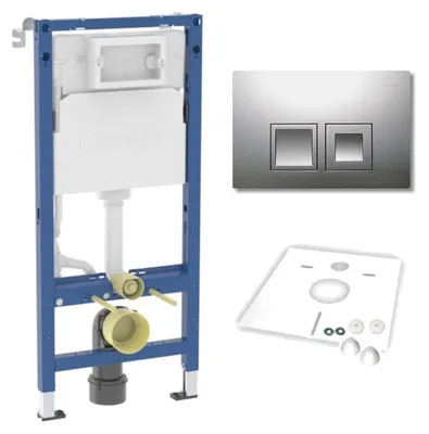 Produktbild von Geberit WC Duofix Basic UP100 mit Schallschutzset und Betätigungsplatte Delta 35 mattverchromt