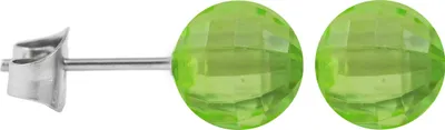 Produktbild von Chirurgenstahl Ohrstecker Facettenkugel Größe - 5 mm Farbe - Grün