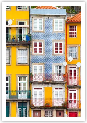 Produktbild von Poster - Poster ohne Rahmen - Casas Ribeira Porto - 70x100 cm - Wand Bild - Wanddeko - Wandbilder - Kunstposter - Wandposter - Bilder - Kunstdruck - Wanddekoration - Wandbild - P2XPA70x100-4249