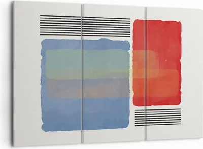 Produktbild von Bild auf Leinwand - Leinwandbild - 3 Teile - Stück Geometrisch Rechtecke - 105x70cm - Wand Bild - Wanddeko - Wandbilder - Leinwanddruck - Bilder - Wanddekoration - Leinwand bilder - CE105x70-4809
