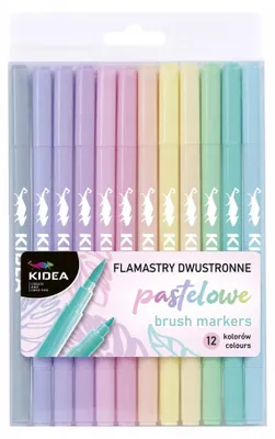 Obrázek produktu pro Flamastry dwustronne pastelowe 12 kolorów Kidea