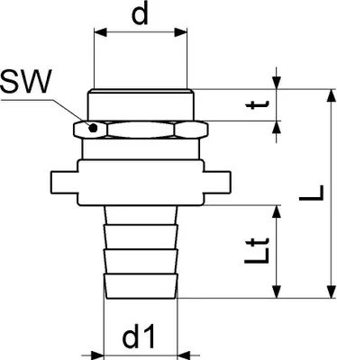 Obrázek produktu pro Js Standrohrverschraubung         3Tlg.,Flachdichtend,Ig 3/4",Ms