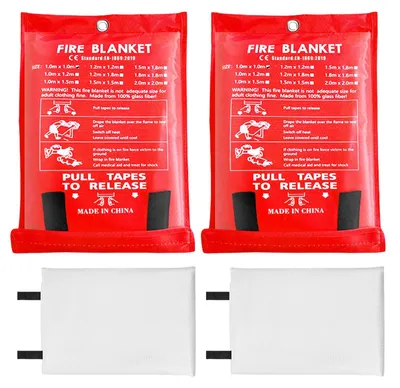 Produktbild von Löschdecke Brandschutzdecke 2er Set 100x100 cm, extrem hitzebeständig bis 550°C