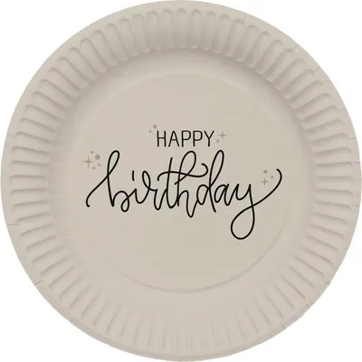 Produktbild von 8 Pappteller - Happy Birthday - ca. 23 cm